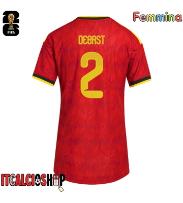 Belgio Zeno Debast #2 Prima Maglia Femmina Mondiali 2026 Manica Corta